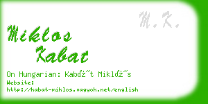 miklos kabat business card